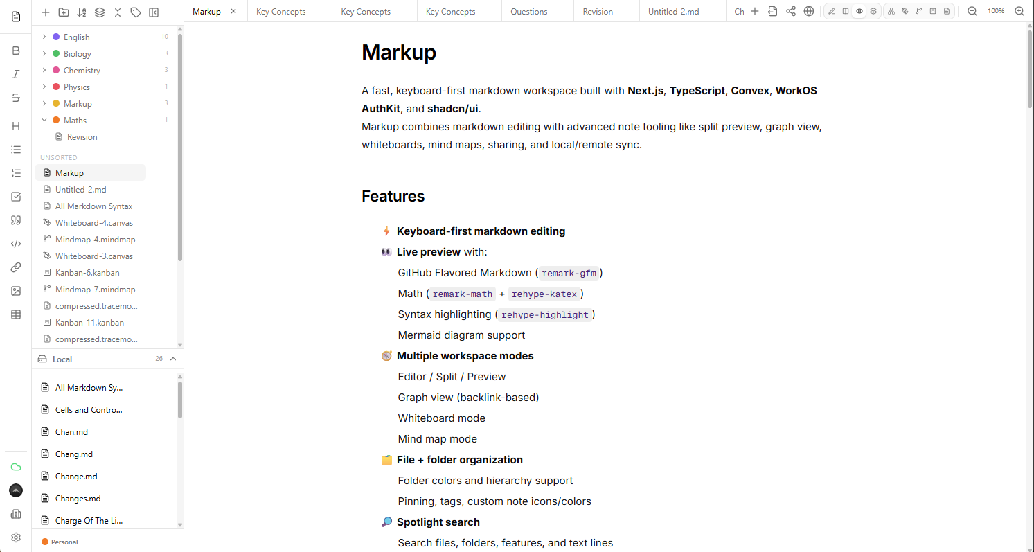 Markup app interface preview